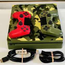 SONY PS4 SLIM CAMO 1TB WITH TWO CONTROLLERS 