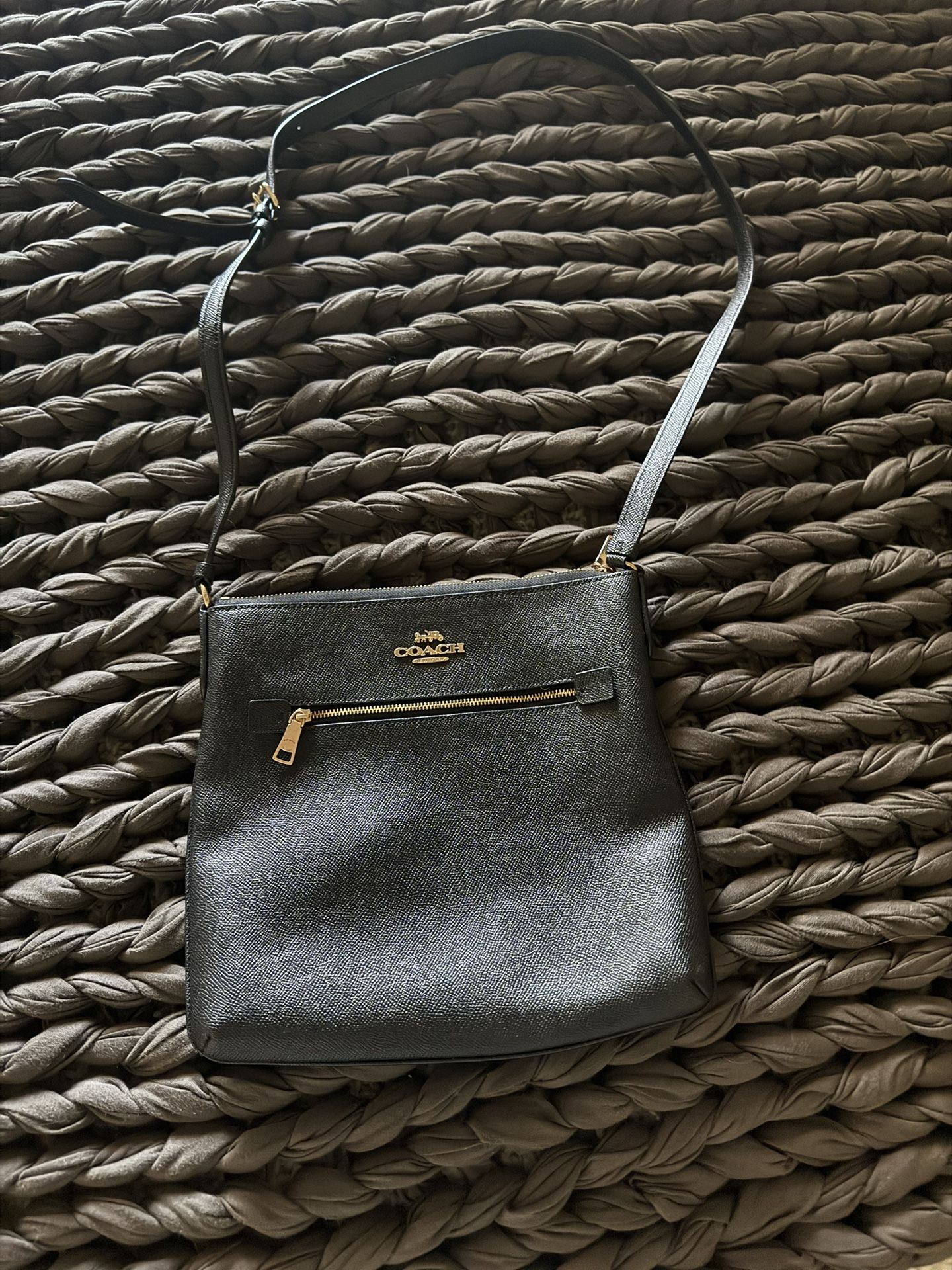 Black coach leather Messenger Bag