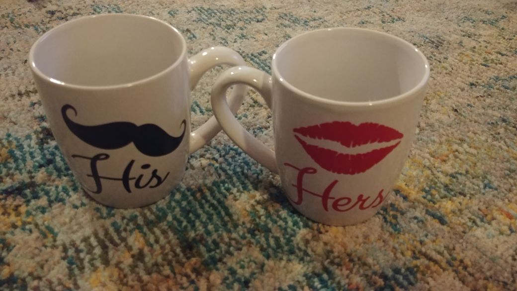 His her mustache lips mugs
