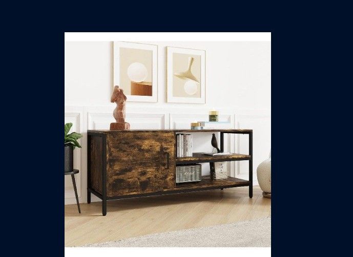 Retro Farmhouse TV Stand for TVs up to 50, Brown