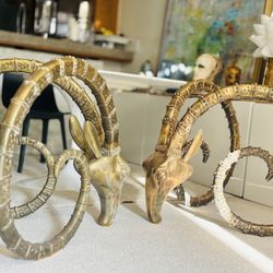 IBEX RAMS HEAD BRASS DINING TABLE VINTAGE