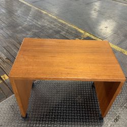 Rolling Danish Modern TEAK office Desk 