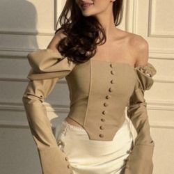 Gorgeous Tops In beige/ gray Colors 