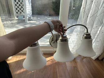 Light Fixture 3-Lights Milky White Finish Modern Vanity Light Over The Mirror For Bathroom Or Kitchen