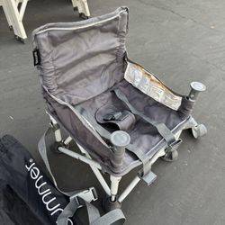 Summer by Bright Starts Pop 'N Sit Portable Booster Chair Floor Seat Indoor/Outdoor Use Good Condition 