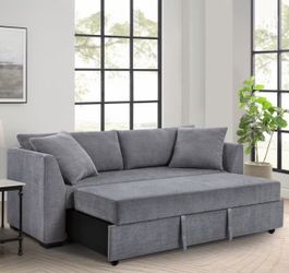 Gray Sectional Sleeper Sofa with Pull-Out Bed