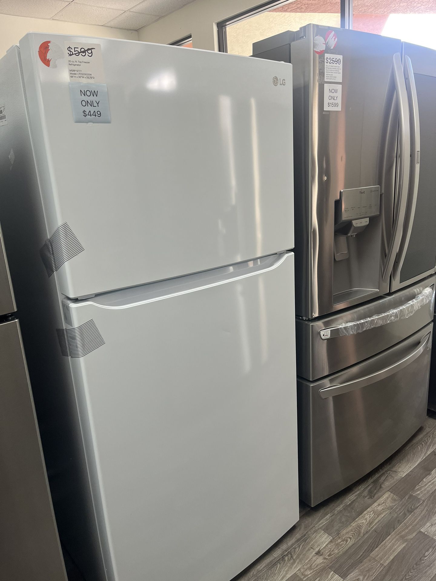 LG Top Freezer Refrigerator 20 Cu Ft NOW ONLY $449