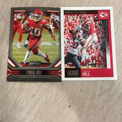 2 Kansas City Chief Tyreek Hill Cards