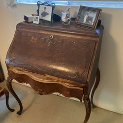 R.J. Horner Bird's Eye Maple Antique Secretary's Desk 