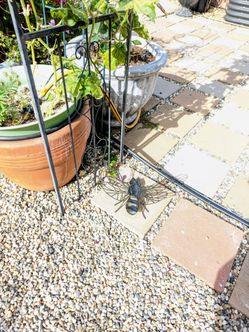 Metal garden bee decor..... hablo Espanol
