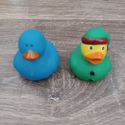 Blue and Green Sleeping 😴 Rubber Duckies 