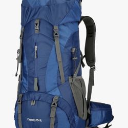 Hiking Backpack for Men and Women 70L+5L Waterproof Lightweight Camping Daypack with Rain Cover for Outdoor Travel Mountaineering 