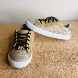 MICHAEL KORS ROSITA Camel MK Monogram Girls Shoes Size 13c