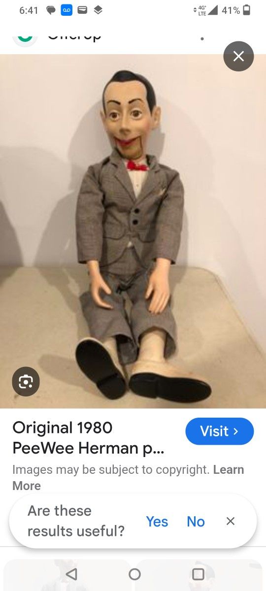 Pee-Wee Herman VTG Doll 1987 Pull String Works