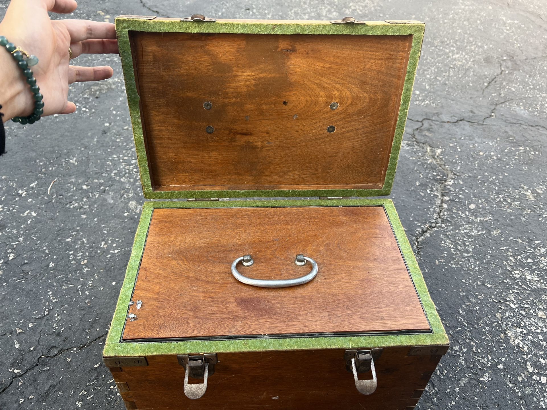 Chinese Vintage Wooden Box with Metal Inner $80 - infinityhomeware