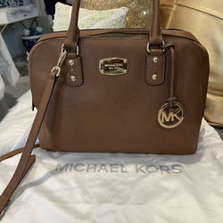 Brown Leather MK Bag