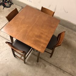 🍂 Mid-Century Style Wooden Dining Table Set (4 Chairs Included) 🍂