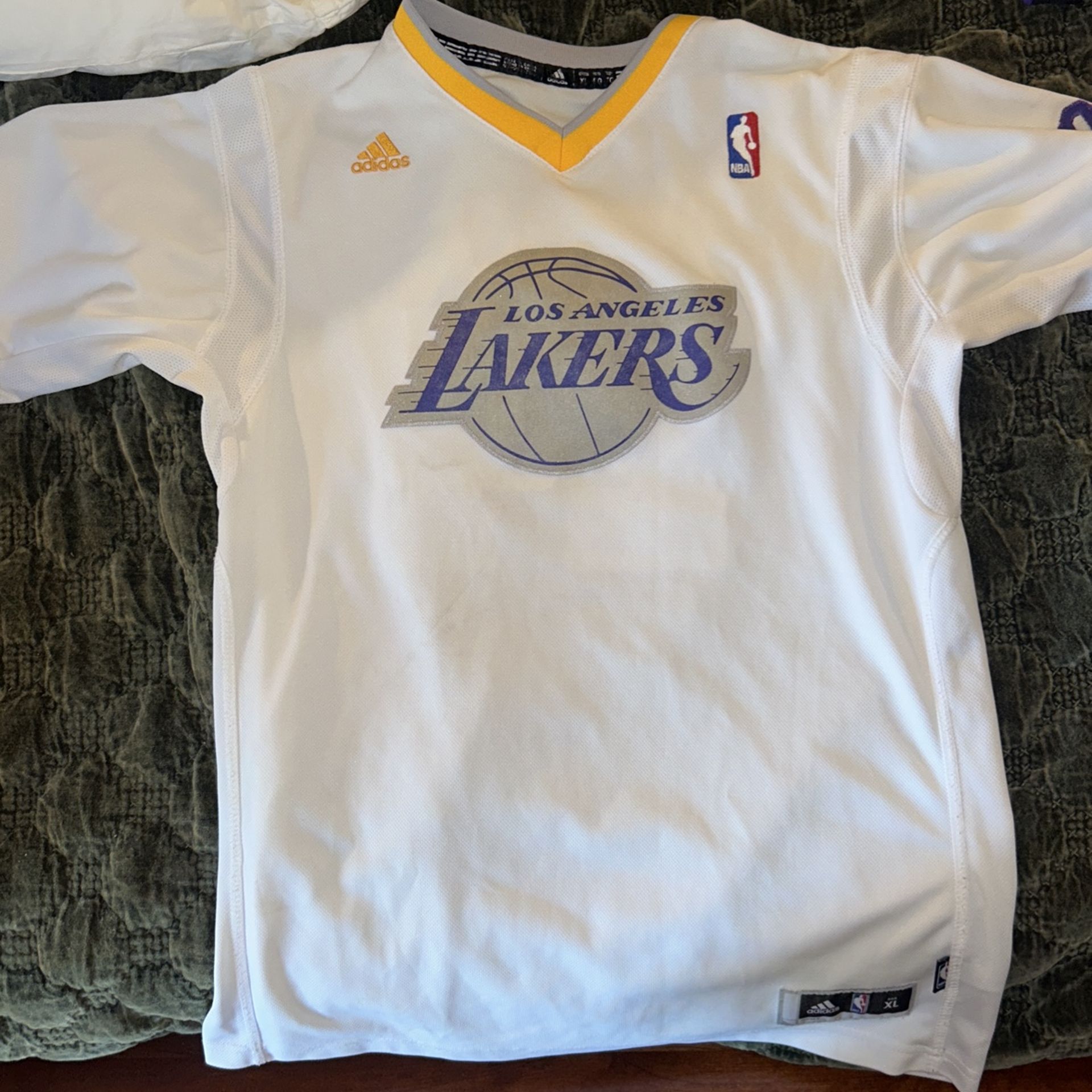 RARE ADIDAS AUTHENTIC NBA L.A. LAKERS SHORT SLEEVE JERSEY CHRISTMAS KOBE BRYANT