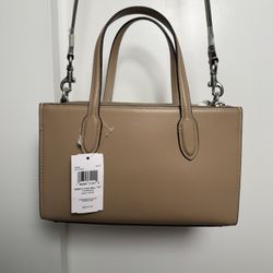 NEW Coach Nina Small Tote Bag In Taupe Refined Calf Leather