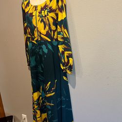 Women Black And Yellow Long Dress L