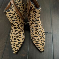 Franco Sarto Leopard Print Calf Hair Boots