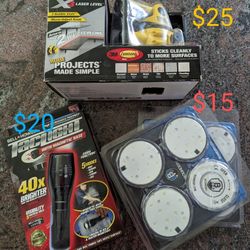 New  Various Accessories ( Flash Lights/ Lazer Level/ Led Light) The Price Is on the Photos 