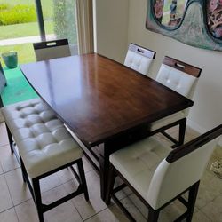Dining Room Table with Chairs & Bench (Seats 6) 