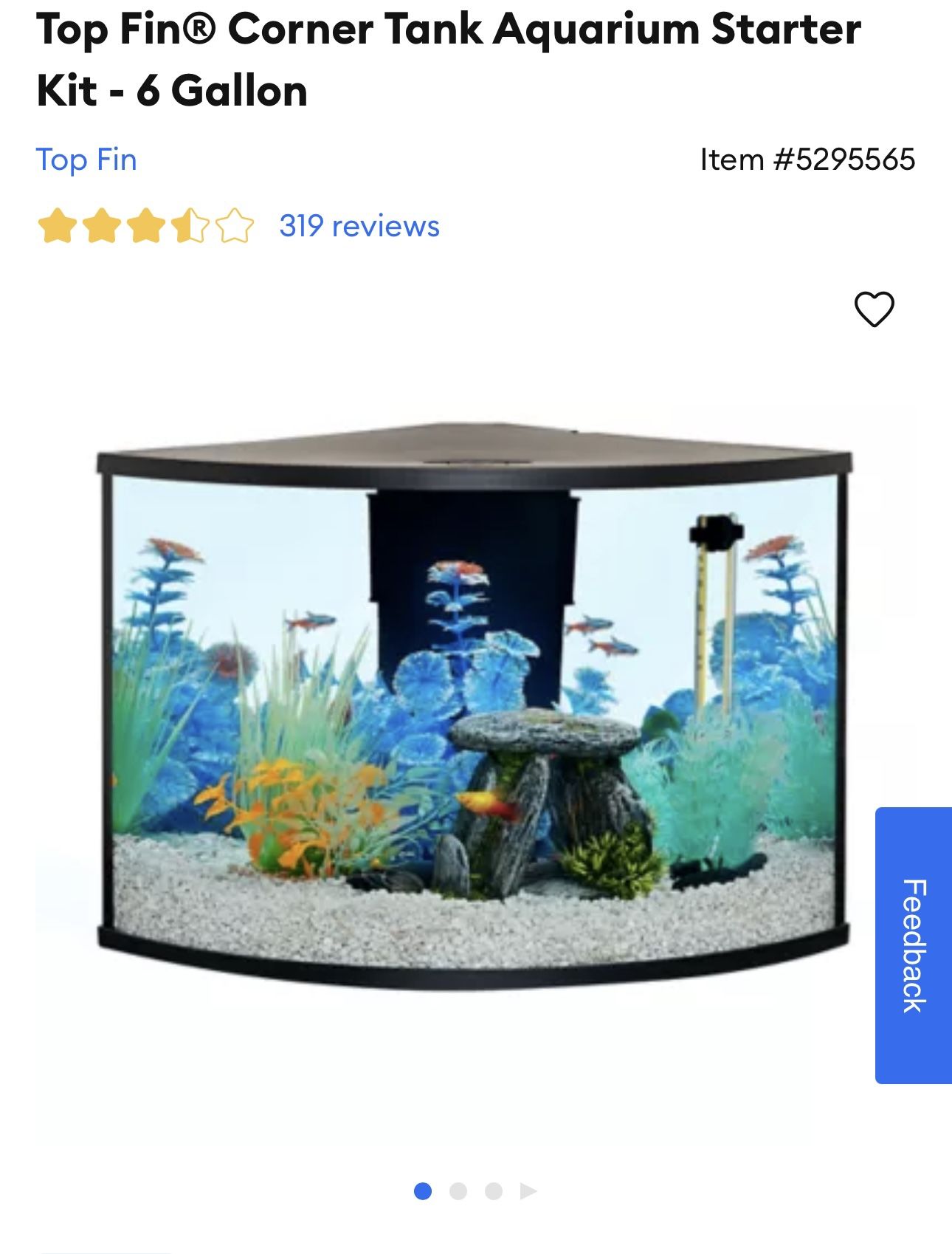 Corner Fish tank (6gallons)