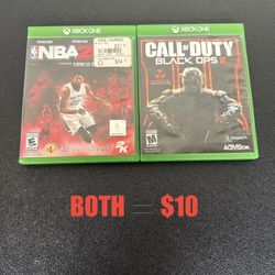 NBA 2k16 + Call Of Duty 3 Black Ops Xbox One Games 