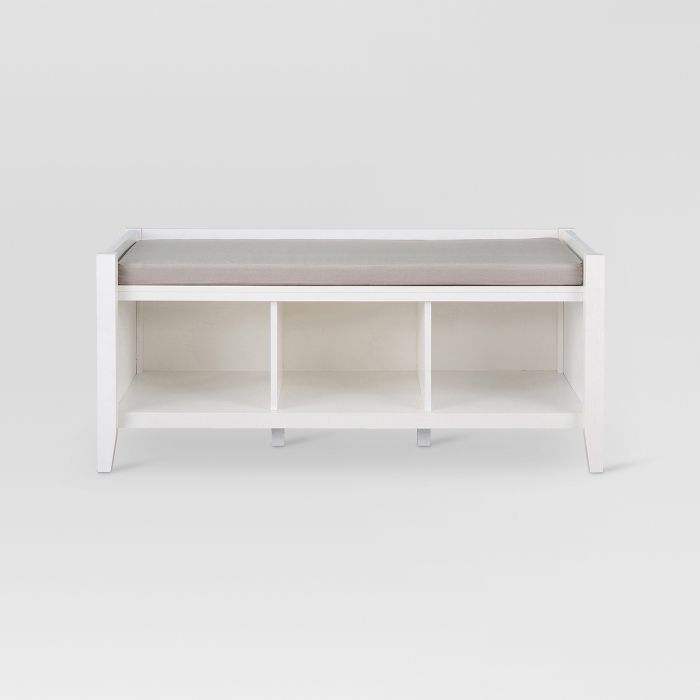 Open Storage Entryway Bench White - Thresholdâ„¢, Brand new in box