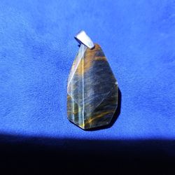 Blue Tigers Eye Pendant 925 Solid 