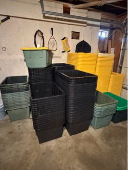 New $8 27 gallon storage bins green made heavy duty