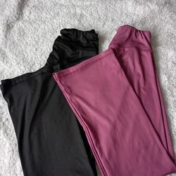Girl's Active Leggings Set Of 2 Size Medium 10/12