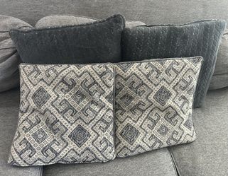 4- Beautiful Modern Gray Throw Pillows