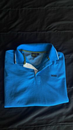 light blue boss polo