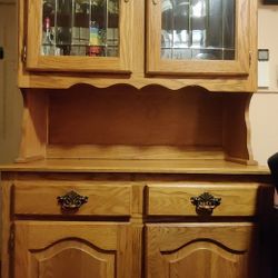 Wood And Glass Hutch