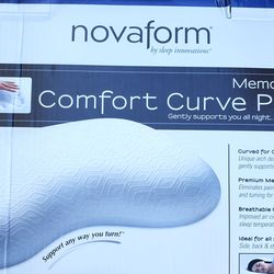 Novaform Memory Foam Comfort Curve Pillow – Brand New Sealed – Standard Size