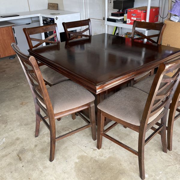 High Top Square Dining Room Table With 6 Chairs for Sale in Beaumont