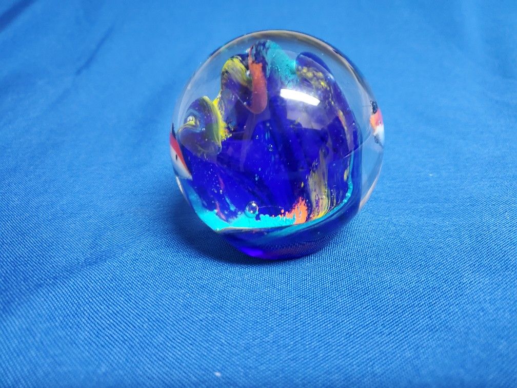Vintage Murano Style Art Glass Fish Aquarium Paperweight
