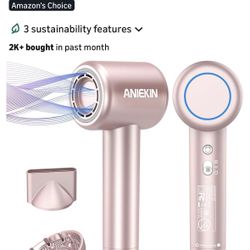 Hair Dryer, High-Speed Ionic Low Noise Blow Dryer with Brushless Motor for Fast Drying, Thermo-Control Quiet Compact Hair Blow Dryer with Magnetic Dif