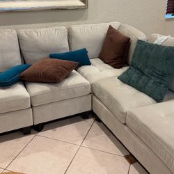 Cream Sectional Sofa 