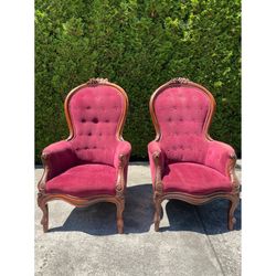 Pair of Antique chairs with beautiful woodwork 