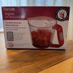 New In Box Taylor Digital Scale With Measuring Cup
