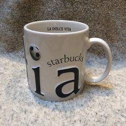Starbucks ITALIA La Dolce Vita Coffee Mug Cup Italian Romance 2002 18 Oz ITALY