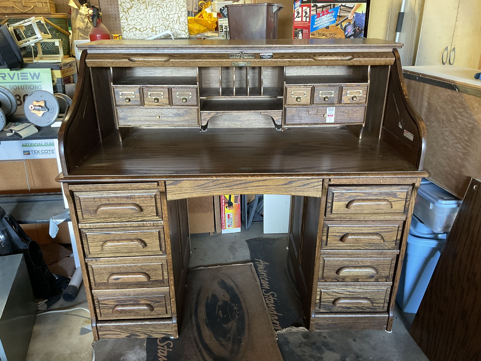 Roll Top Desk-Oak