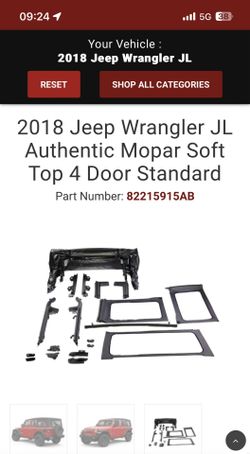 New 2018 Jeep Wrangler JL Soft Top Mopar 