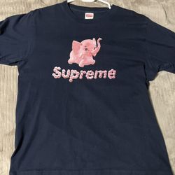 SUPREME PIG T SHIRT NAVY MEDIUM