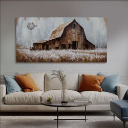 Farmhouse Barn Wall Art 29x58 Inch, RusticFarmhouse Barn Wall Art 29x58 Inch, Rustic