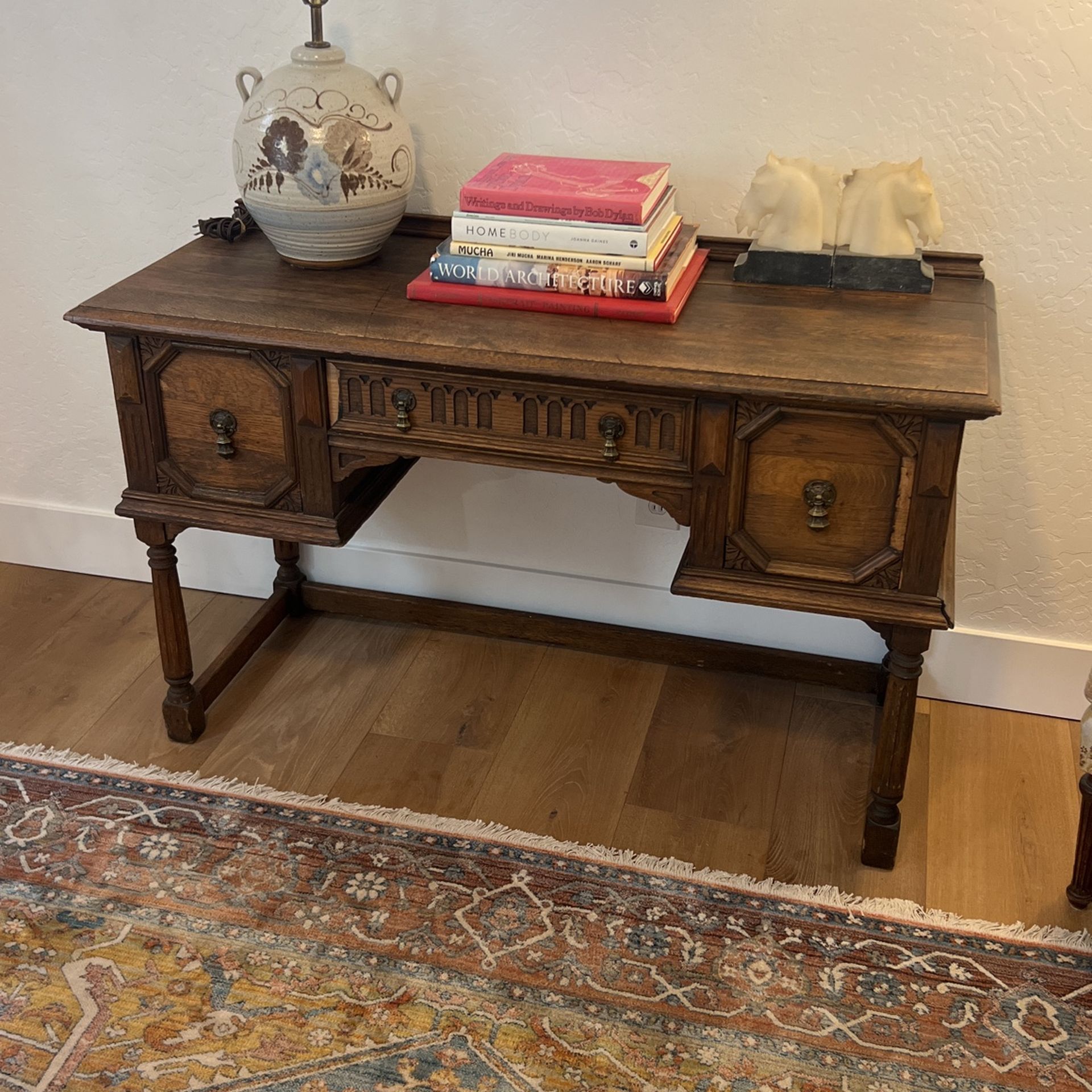 ELIZABETHAN STYLE ENGLISH OAK SIDEBOARD 