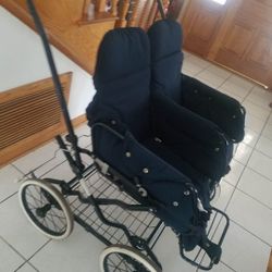 Antique Vintage Double Stroller Metal Durable.